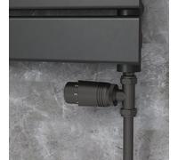Elego Matte Black Modern TRV Straight Thermostatic Radiator Valves With Lockshield