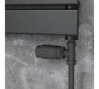 Elego Matte Black Modern TRV Straight Thermostatic Radiator Valves With Lockshield