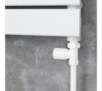 Elego White Modern Manual Straight Radiator Valves (pair)