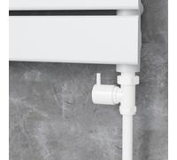 Elego White Modern Manual Straight Radiator Valves (pair)