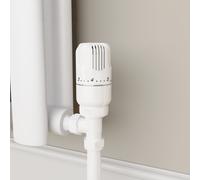 Elego White Modern TRV Angled Thermostatic Radiator Valves With Lockshield