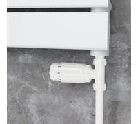 Elego White Modern TRV Straight Thermostatic Radiator Valves With Lockshield