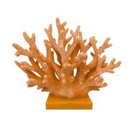 Elegondrar 5.8" H Orange Coral Decor - Resin Coral Statue, Nautical Decor for Home, Bedroom, Bathroom, Living Room, Ocean Themed Cabinet Shelf Tabletop Decoration