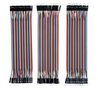ELEGOO 120pcs Multicolored Dupont Wire 40pin Male to Female, 40pin Male to Male, 40pin Female to Female Breadboard Jumper Ribbon Cables Kit Compatible with Arduino Projects