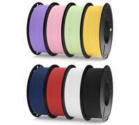ELEGOO 250g Matte PLA Filament Bundle 1.75mm, 8 Colours 3D Printer Filaments High Dimensional Accuracy, 8 Pack 250g Spool Black/White/Ruby Red/Sakura Pink/Sunshine Yellow/Mint Green/Lavender Purple