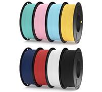 ELEGOO 250g MATTE PLA Filament Bundle 1.75mm, 8 Colours 3D Printer Filaments High Dimensional Accuracy, 8 Pack 250g Spool Black/White/Ruby Red/Navy Blue/Teal Green/Sunshine Yellow/Sakura Pink/Ice Blue