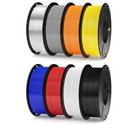 ELEGOO 250g Rapid PETG Filament Bundle 1.75mm, 8 Colors High Speed 600mm/s 3D Printer Filaments Dimensional Accuracy +/- 0.02mm, 8 Pack 250g Spool Black/White/Red/Blue/Grey/Orange/Yellow/Transparent