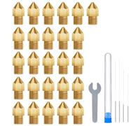 ELEGOO 26pcs MK8 Nozzles Multi Size, 3D Printer Brass Hotend Nozzles 0.2mm/0.3mm/0.4mm/0.5mm/0.6mm/0.8mm/1.0mm with DIY Tools Compatible with Neptune 3 Series and More