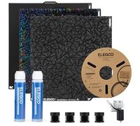 ELEGOO 3D Printer Starter Kit for Centauri Carbon, 3D Printing Accessory Including PLA Filament, Dual-Sided Build Plate Set, Adhesive Glue, 0.4mm Hardened Steel Nozzle Kit and Anti-Vibration Feet