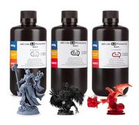 ELEGOO 3KG ABS-Like 3D Printer Resin 3.0, 405nm UV-Curing Photopolymer Resin for LCD/DLP 3D Printing, with Enhanced Strength and Toughness, High Precision, Low Viscosity(Grey+Black+Clear Red,3KG)