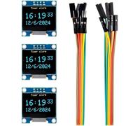 ELEGOO 3PCS 0.96 Inch OLED Display Screen Module, 128x64 Blue and Yellow Driver I2C Compact Self-Luminous Mini Screens for Arduino, Raspberry Pi, PICO.51 MCU, STM32, ESP32