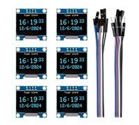ELEGOO 6PCS 0.96 Inch OLED Display Screen Module Blue and Yellow 128 × 64 | Driver I2C Compact Self-Luminous Mini Screens for Arduino, Raspberry Pi, PICO.51 MCU, STM32, ESP32