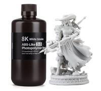ELEGOO 8K ABS-Like 3D Printer Resin 3.0, 405nm UV-Curing Photopolymer Resin for Saturn Mars 8K/12K/14K/16K LCD DLP 3D Printing, with Enhanced Strength and Toughness, High Precision, White Smoke 1000g