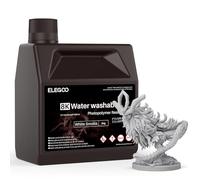 ELEGOO 8K Upgraded Water Washable Resin for 3D Printing, 405nm LCD UV-Curing Resin Best for Saturn Mars 8K/12K/14K/16K LCD DLP 3D Printing 3D Printer White Smoke 2000Gram
