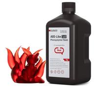 ELEGOO ABS Like 3D Printer Upgraded Resin 3.0 Clear Red 2kg, 405nm UV Curing Photopolymer Resin for LCD 3D Printing