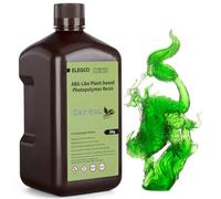 ELEGOO ABS-Like Plant-Based 3D Printer Resin with Low Odor and High Precision, 405nm UV Resin, and Quick Curing for Mars Saturn Jupiter MSLA DLP LCD 3D Printing - Clear Green 2KG