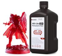 ELEGOO ABS-Like Resin 3.0+ (3.0 Plus) - 2000g Clear Red Photopolymer Resin for MSLA/DLP/LCD 3D Printers | High Precision, Fast Curing, Scratch & Brittle Resistant | Smooth Surface Finish