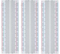 ELEGOO Breadboard 830 Points 3 Pcs Solderless Prototype PCB Board Kit for Proto Shield Distribution Connecting Blocks for Arduino, Raspberry Pi