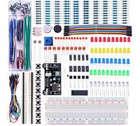 ELEGOO Upgraded Electronics Fun Kit w/Power Supply Module, Jumper Wire, Precision Potentiometer, 830 tie-points Breadboard for Arduino UNO R3, MEGA, Raspberry Pi, STM32, Datesheet Available