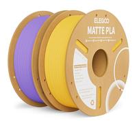 ELEGOO Matte PLA Filament Lavender Purple & Sunshine Yellow 2KG, 1.75mm 3D Printer Filament Dimensional Accuracy +/- 0.02mm, 2pcs 1kg Carboard Spool (2.2lbs) Fits for Most FDM 3D Printers