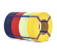 ELEGOO Matte PLA Refill Filament Bundle 1.75mm 4KG, 3D Printer Filament No Spool High Dimensional Accuracy,3D Printing PLA for Reusable Spool Refilling Navy Blue/Ruby Red/Mint Green/Sunshine Yellow