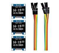 ELEGOO OLED Display Screen Module 0.96 Inch 3 PCS, 128x64 White Driver I2C Compact Self-Luminous Mini Screens for Arduino, Raspberry Pi, PICO.51 MCU, STM32, ESP32