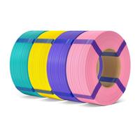 ELEGOO PLA Basic Refill 3D Printer Filament 1.75mm Bundle 4KG, Easy Storage | Pink/ Purple/ Yellow/ Turquoise Green, Multicolours 3D Printer Filament No Spool, Dimensional Accuracy +/- 0.02mm