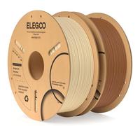 ELEGOO PLA Filament 1.75mm Beige & Brown 2KG, Dimensional Accuracy +/- 0.02mm, 2pcs 1kg Cardboard Spool(2.2lbs) 3D Printing Filament Fits for Most FDM 3D Printers