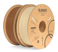 ELEGOO PLA+ Filament 1.75mm Beige & Brown 2KG, PLA Plus Tougher and Stronger 3D Printer Filament, Dimensional Accuracy +/- 0.02mm, 2 Pack 1kg Cardboard Spool(2.2lbs) Fits for Most FDM 3D Printers