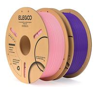 ELEGOO PLA Filament 1.75mm Pink & Purple 2KG, 3D Filament Dimensional Accuracy +/- 0.02mm, 2pcs 1kg Cardboard Spool(2.2lbs) 3D Printing Filament Fits for Most FDM 3D Printers