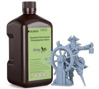ELEGOO Plant-Based 3D Printer Resin with Ultra-Low Odor and High Precision, 405nm UV Photopolymer, Quick Curing for 3D Printing - Grey 2KG