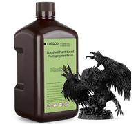ELEGOO Plant-Based Standard 3D Printer Resin with Ultra-low Odor and High Precision, 405nm UV Photopolymer Resin, Quick Curing for Resin 3D Printing - Black 2KG
