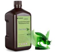 ELEGOO Plant-Based Standard 3D Printer Resin with Ultra-low Odor and High Precision, 405nm UV Photopolymer Resin, Quick Curing for Resin 3D Printing - Clear Green 2KG