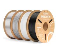 ELEGOO Rapid PETG Filament 1.75mm Bundle 4KG, High Speed Up to 600mm/s 3D Printer Filament Accuracy +/- 0.02 mm, 1kg Cardboard Spool(2.2lbs) Fits for Most FDM 3D Printers(Black,White,Grey,Transparent)