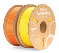 ELEGOO Rapid PETG Filament 1.75mm Yellow & Orange 2KG, High Speed Up to 600mm/s 3D Printer Filament Dimensional Accuracy +/- 0.02 mm, 1kg Cardboard Spool(2.2lbs) Fits for Most FDM 3D Printers