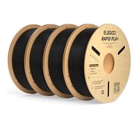 ELEGOO Rapid PLA Plus Filament 1.75mm Black 4KG, PLA+ 3D Printer Filament Bundle Up to 600 mm/s High Speed Printing, Dimensional Accuracy +/- 0.02 mm, 4pcs 1kg Cardboard Spool(2.2lbs)