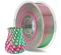 ELEGOO Silk PLA Filament 1.75mm Dula Colours Green Red 1KG, Shiny 3D Filament Dimensional Accuracy +/- 0.05mm, 1kg Spool(2.2lbs) Fits for Most FDM 3D Printers