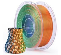 ELEGOO Silk PLA Filament 1.75mm Triple Colours Blue Green Orange 1KG, Shiny Tri-Colour 3D Filament Dimensional Accuracy +/- 0.05mm, 1kg Spool(2.2lbs) Fits for Most FDM 3D Printers