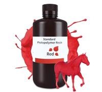ELEGOO Standard 3D Printer Resin, Clear Red 1000g, 405nm Fast Curing Photopolymer Resin, Ideal for Beginners with Easy Molding for LCD/MSLA 3D Printing