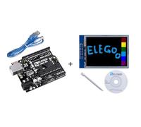 ELEGOO Uno R3 And 2.8" TFT LCD Touch Screen Shield Combo | Bundle with Microcontroller Board and Display Module for Interactive Arduino Projects