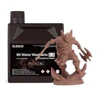 ELEGOO Upgraded Water Washable 8K 3D Printer Resin 2.0 Red Clay 2KG, 405nm UV-Curing 3D Resin with Lower Shrinkage and Higher Precision for LCD 3D Printing