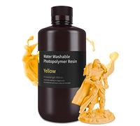 ELEGOO Water Washable 3D Printer Resin 1.0, Yellow 1000g, Fast Curing, Easy Cleanup with Water, Smooth Finish & High Precision 405nm UV Resin for LCD/MSLA 3D Printing