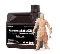 ELEGOO Water Washable 3D Printer Resin 2.0 Beige 2KG, Fast Curing