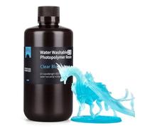 ELEGOO Water Washable 3D Printer Resin 2.0, Fast Curing Photopolymer Resin for LCD DLP SLA Resin Printers, 395-405nm UV Curing 3D Printing Liquid, Low Shrinkage, High Durability Clear Blue 1000g