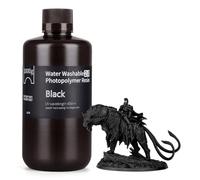 ELEGOO Water Washable 3D Printer Resin 2.0, Fast Curing Photopolymer Resin for LCD DLP SLA Resin Printers, 395-405nm UV Curing 3D Printing Liquid, Low Shrinkage, High Durability Black 1000g