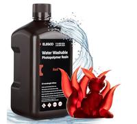 ELEGOO Water Washable 3D Printer Resin LCD UV-Curing Resin 405nm Standard Photopolymer Resin for for LCD/DLP/MSLA 3D Printing - Clear Red 2KG