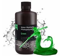 ELEGOO Water Washable 3D Printer Resin, Rapid LCD Resin 405nm UV-Curing Standard Photopolymer Resin for LCD 3D Printing Clear Green 1000G