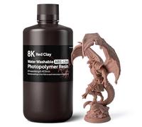 ELEGOO Water Washable ABS Like Resin 1KG, Rapid 3D Printer Resin 405nm LCD UV-Curing Standard Photopolymer Resin for LCD 3D Printing Red Clay