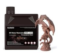ELEGOO Water Washable ABS Like Resin 2KG, Rapid 3D Printer Resin 405nm LCD UV-Curing Standard Photopolymer Resin for LCD 3D Printing Red Clay