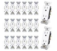 ELEGRP 15 Amp Tamper Resistant White Electrical Wall Outlet, 125V, UL Listed, 20 Pack